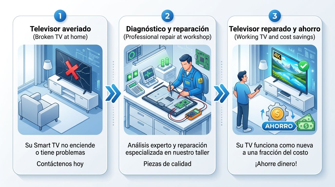 Proceso de reparación de Smart TV en Reparaciones Legon