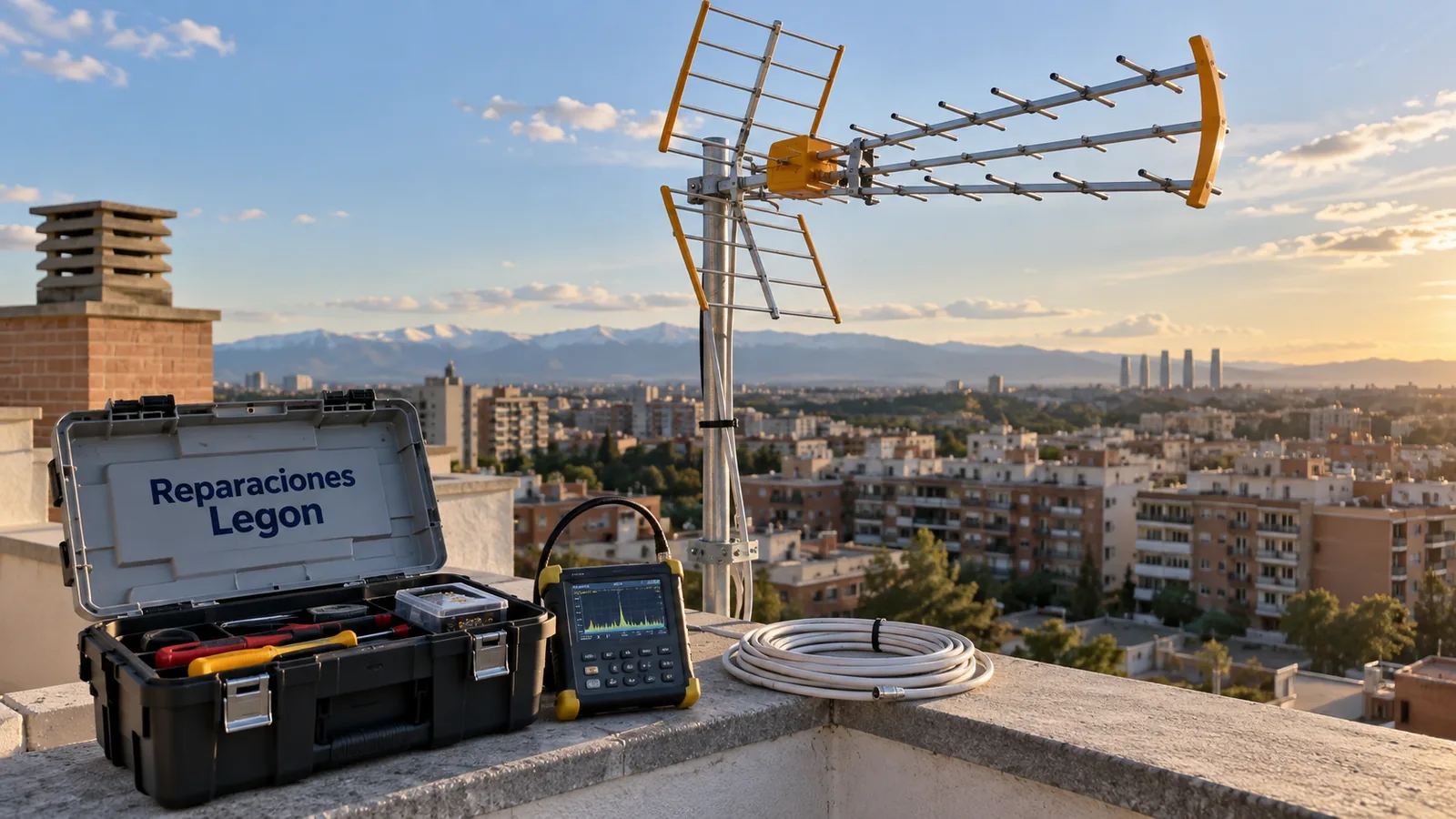 Antenistas en Alcobendas: antena TDT en un tejado de comunidad - Reparaciones Legon