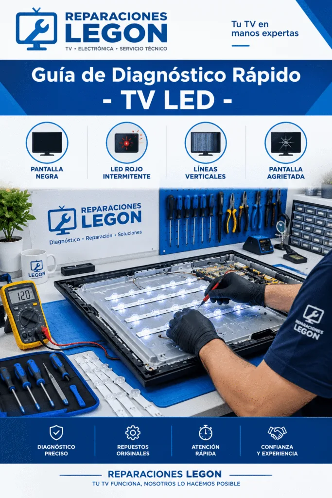 Televisor LED con la pantalla negra por fallo de las tiras LED