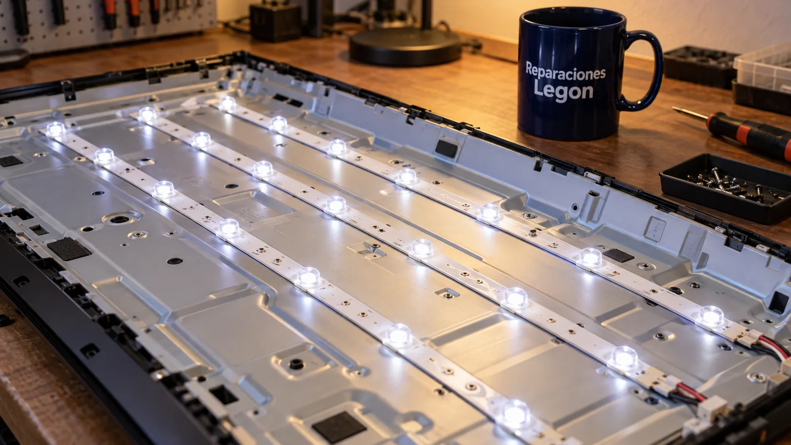 Cambio de tiras LED de backlight de una TV en San Sebastián de los Reyes - Reparaciones Legon
