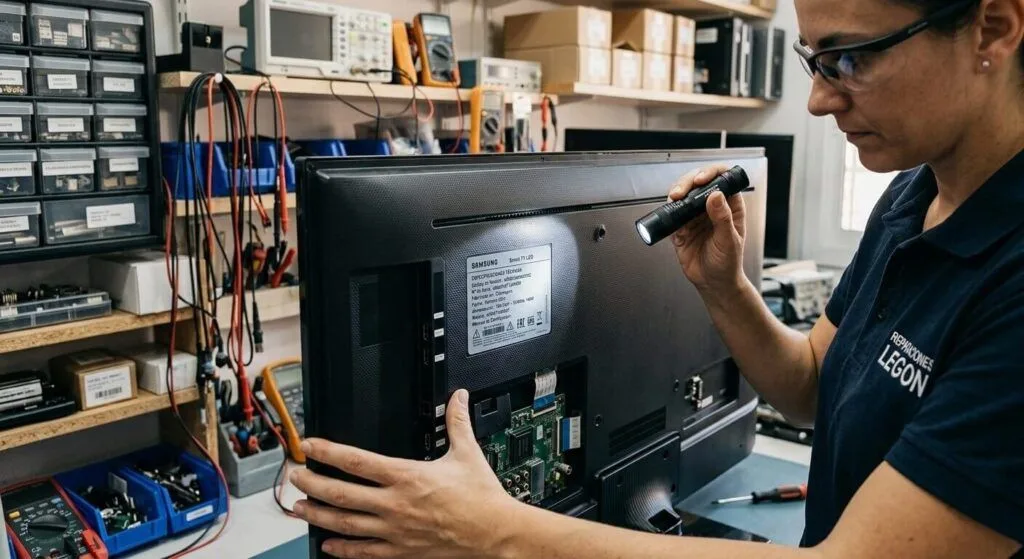 Diagnóstico y reparación de TV Samsung en taller