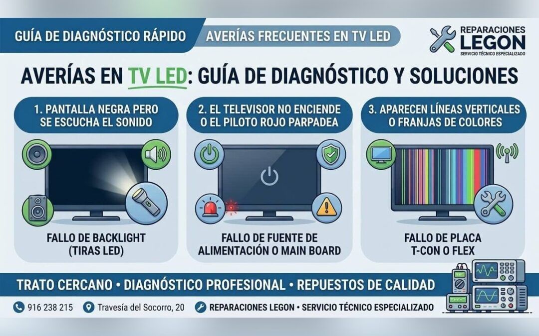 Qué le pasa a mi TV LED: averías por síntomas | Reparaciones Legon