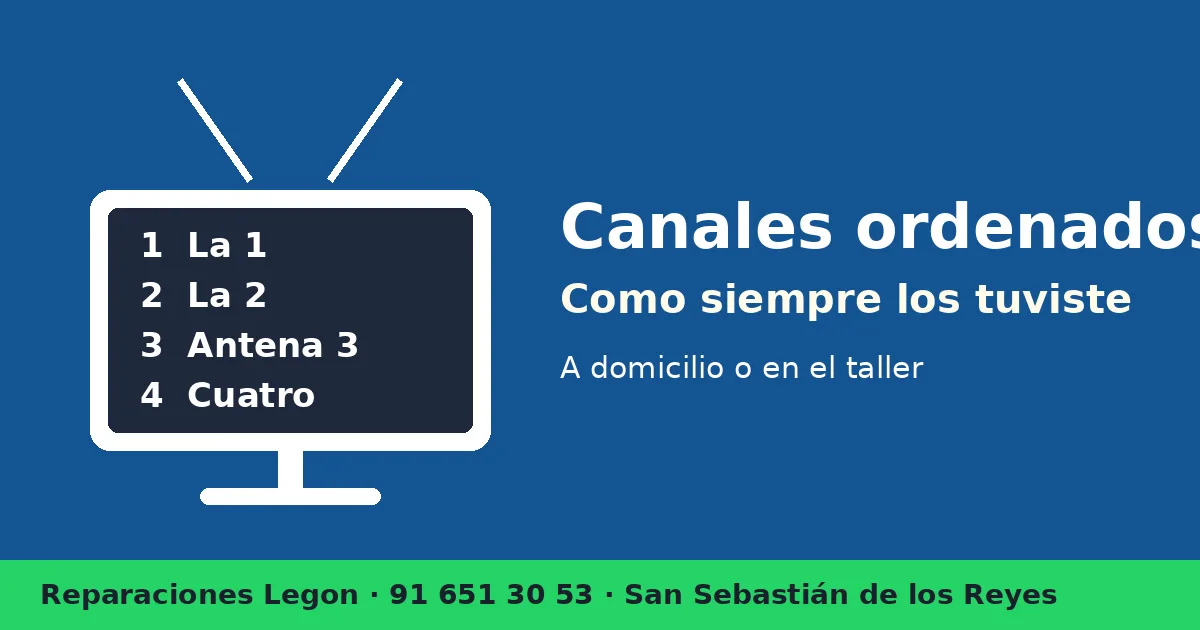 Canales TDT ordenados en el televisor tras la resintonización